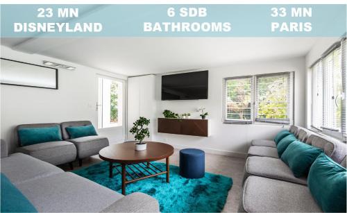 Gournay-sur-Marne Villa | DnE VILLA- DISNEY-PARIS - HOLIDAYS HOUSE - MAISON DE VACANCES - PISCINE - POOL- 6 CHAMBRES- 6 SDB - 6 BEDROOMS - 6 BATHROOMS