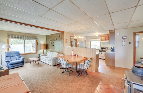 Gould City Cottage | Dock & Fire Pit: Lakefront Cottage in Gould City!