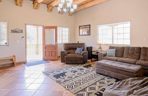Taos House | Dog-friendly adobe with mountain view, foosball, hammocks, grill, WiFi, & W/D