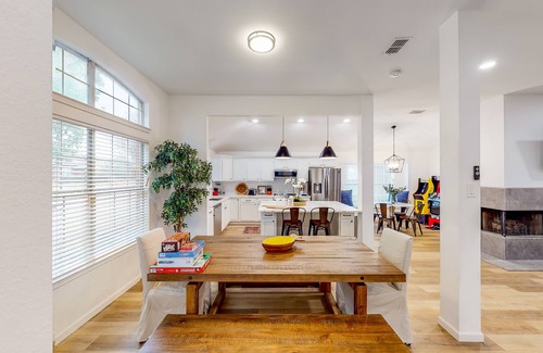 The Colony House | Dog-friendly brick home near golf with pool, central AC, & washer/dryer
