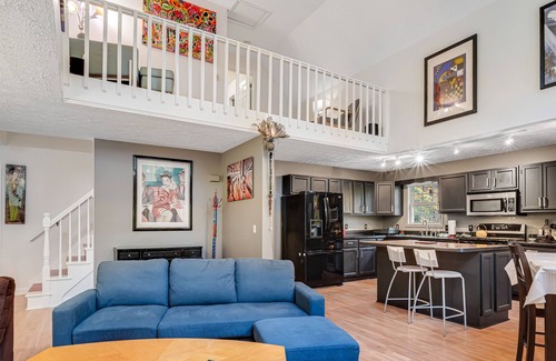 Mill Spring Cabin | Dog-friendly home with deck, shuffleboard, firepit - close to outdoor activities