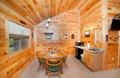 Flintstone Ski Chalet | Double cabin with 2 queen beds, 1 king bed, common porch and each unit has a private entrance and bath.