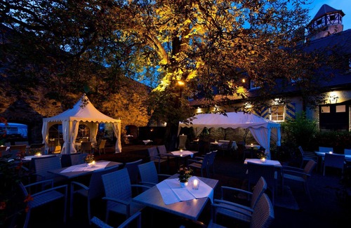 Neckarzimmern House | Double room main building with balcony and forest view - Hotel-Restaurant Burg Hornberg