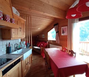 Hauteluce Apartment | DUPLEX 50 m2 aux pieds des pistes les saisies hauteluce et contamines montjoie 6 personnes 1 chambre et un coin nuit