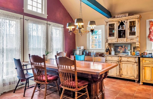 Franklin Springs Other | Elegant home with two living areas, a furnished patio, & wood fireplace
