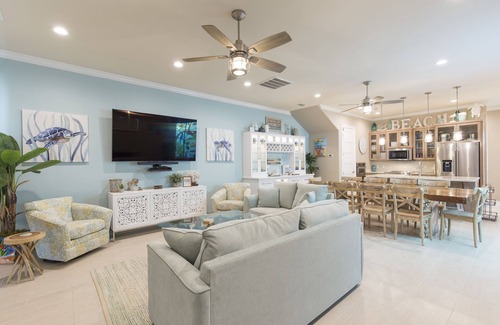 South Padre Island House | Elegant Oceanfront Home with Private Pool, Hot Tub & Beach Boardwalk!