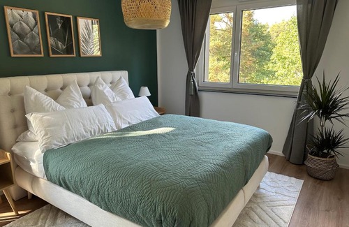Erlangen Apartment | Ferienwohnung-Parkplatz-Balkon-Küche-Aufzug-SmartTV-Waschtrockner