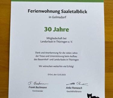 Golmsdorf Apartment | Ferienwohnung Saaletalblick