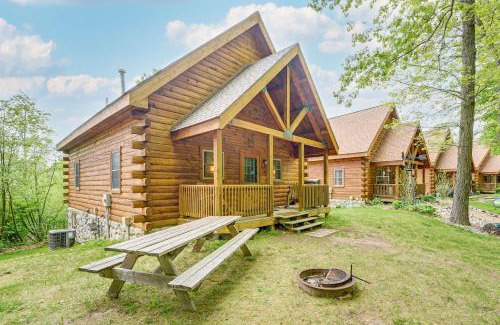 Oceana County House | Fire Pit and Porch Warm and Woodsy Rothbury Escape!