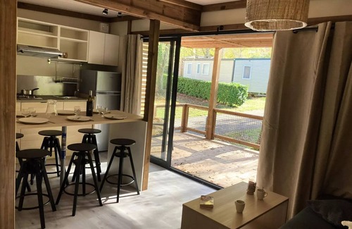 Vicdessos House | Flower Camping LA BEXANELLE * - Home Flower Premium 33m2 - 3 bedrooms + TV + LV + terrace 6 people