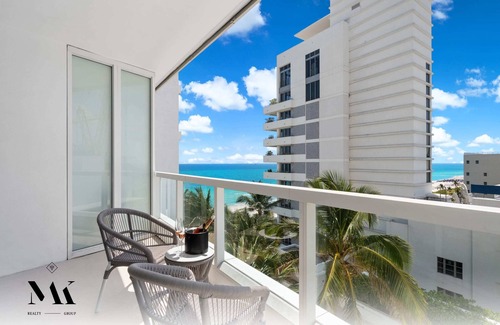 Mid Beach Apartment | FontaineBleau Resort, Balcony w/Ocean + City View