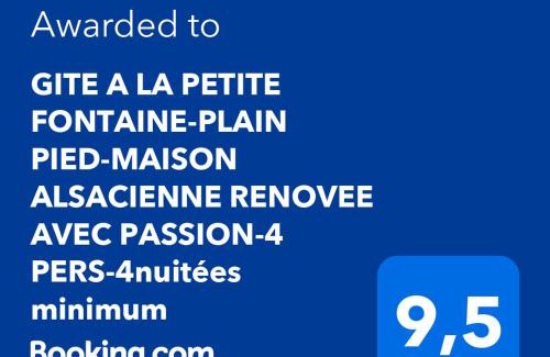 Langensoultzbach Apartment | GITE A LA PETITE FONTAINE-PLAIN PIED-MAISON ALSACIENNE RENOVEE AVEC PASSION-4 PERS-4nuitées minimum