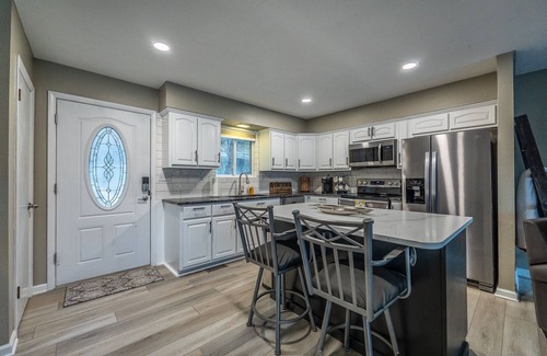 Rocky Mount House | Gorgeous Lakefront Home with Huge Dock with Bar, Cedar Creek Retreat