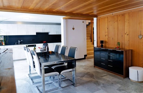 Albeuve House | Gruyère House with Fireplace and Views of the Alps