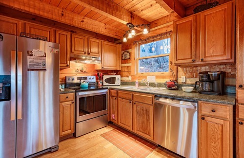 Chalet Village Cabin | Hand-Hewn Log Cabin near Downtown, Sleeps 6
