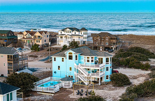 Carova Beach House | Heated pool,hotub Sept special, firepit ocean view, Wild Horses, 6 bed 7 baths