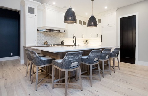 Grand Beach House | Heated pool, porch w/fireplace, close to beach & park, 6 per golf cart included