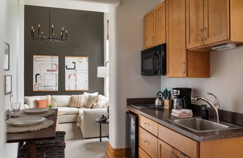 Traverse City Condo | Historic Hearth · Newly Redesigned Condo in Historic Building