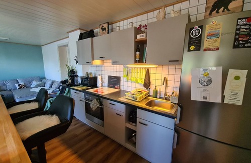 Berlar Apartment | Holiday Apartment Gartenblick 50sqm with Terrace, Garden, Fireplace and Open Kitchen with Counter