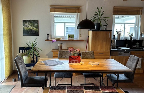 Kirchhundem House | Holiday Home 'Das Blaue Haus Am Rothaarsteig' with Private Terrace, Private Garden and Wi-Fi