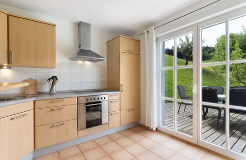 Schenkenzell House | Holiday Home 'Haus 1 Hanselishof - 2 Wohnungen' with Mountain View, Private Terrace and Wi-Fi