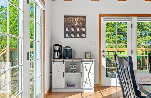 Honey Grove House | Hot Tub and Game Room in a secluded setting. Mountain Serenity Retreat