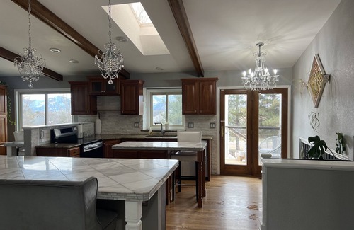 Briargate House | Hot Tub & Mountain Views; Theatre; Sauna; Piano; Two tier deck; Kid’s room