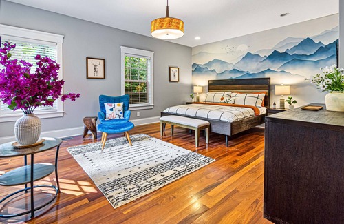 Fletcher House | Huge Asheville home with movie theater, fire pit, hot tub, game room!