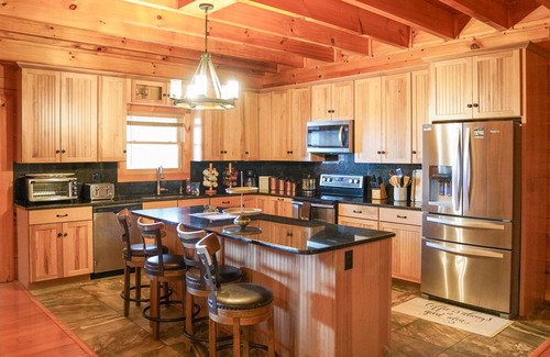 Dobson Cabin | Huge Mountain Estate,Blue Ridge View, Sleeps 18, Hot Tub, Deck, & Game Room