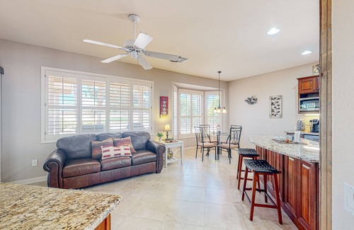 Sun City West House | Inviting home with full kitchen, patio, central AC, & W/D