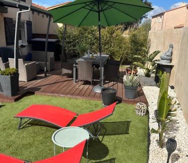 Moyen-Vernet Villa | Jolie Villa climatisée piscine parking Perpignan