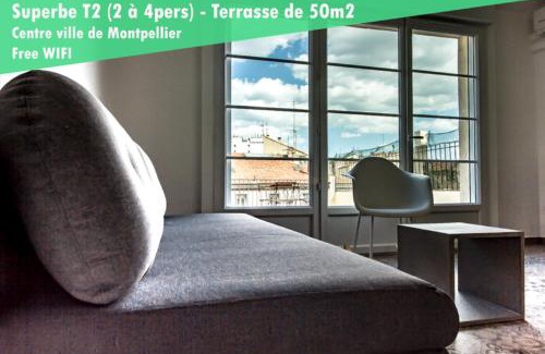 Montpellier-Centre Apartment | L'amoureux - terrasse et climatisation coeur de ville