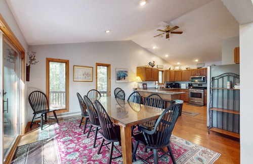 McHenry Ski Chalet | Lake-view home with hot tub, dock, decks, firepit, & AC - near slopes, dogs OK