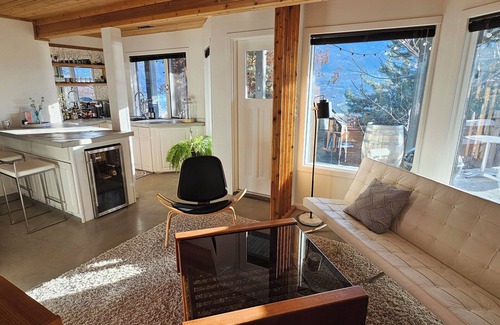 Okanagan-Similkameen House | Lake views, backyard oasis, minute from beach, private, late-century modern home