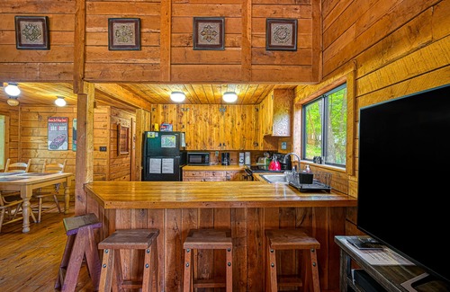 Huddleston Cabin | LakeSide Cabin with private hot tub, dock & screened porch - dog-friendly