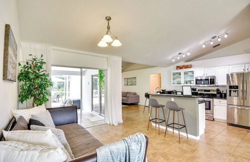 Palm Coast House | Lanai & Fire Pit: Peaceful Palm Coast Home!