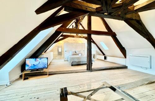 Sens Apartment | Le Loft - By BEST KEYS - Prestige - Vue Cathédrale - Poutres Apparentes - Baignoire Îlot - Centre Ville - Smart TV - Machine à Café Nespresso - WiFi Illimité - Check-in Autonome