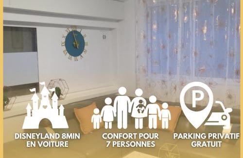 Montry Apartment | Le Refuge à 8min Disneyland - Parking - 6 personnes