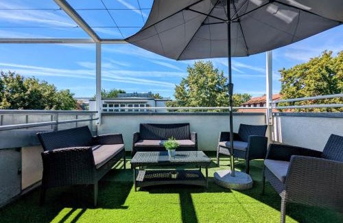 Zentrum-Nordwest Apartment | Leipzig-Residenz Waldstraße am Zoo und Red Bull Arena , Rooftop Apartment mit 2 Dachterrassen
