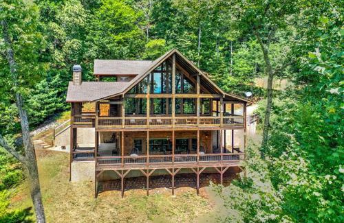 Aska House | Little Creek Cabin - Game Room with Media Space, Outdoor TV Lounge, Hot Tub + Firepit