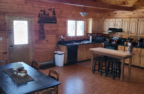 East Stroudsburg House | Log Home on Water- a True Pocono Mountains Gem!