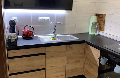 Zupanovice Apartment | Lovely apartment for 5 people with WIFI, pool, TV, patio, pets allowed and parking