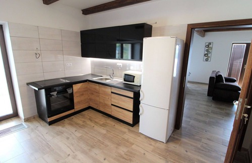 Zupanovice Apartment | Lovely apartment for 9 people with WIFI, pool, TV, patio, pets allowed and parking
