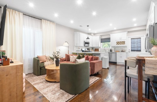 The Heights Condo | Luxe 2-Bedroom Home with AC, Fast WiFi, Private Patio, Gameroom 15minutes to NYC