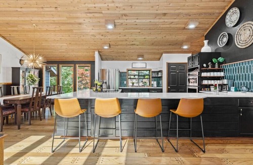 Nine Mile Falls House | Luxe Lake Home | Hot Tub + Private Dock & Beach