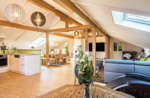 Hoechst Apartment | Luxurious Penthouse Apartment Close to Lake Constance with Garden & Wi-Fi