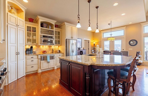 Osage Beach House | Luxury Lakefront Dream Home w/Boat Dock and Volleyball Court!