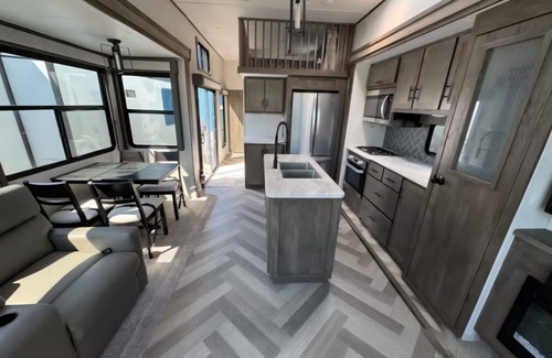 Waubun RV Rental | Luxury Lakefront Glamping near Itasca State Park + wifi, fit pit, & gas grill