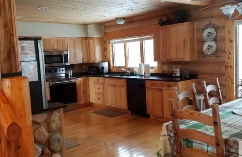 Moran House | Luxury Lakefront Log Home Near Mackinac on Brevort Lake!