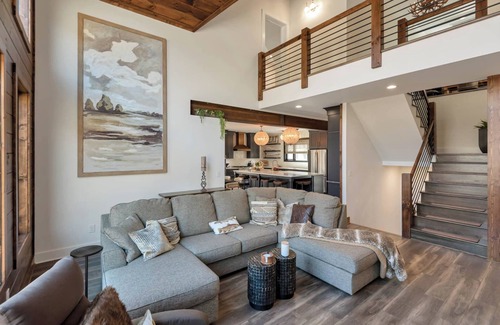 Lansing House | Luxury Riverfront Retreat - Game Room + Hot Tub + Lounge & Bar + Chef's Kitchen